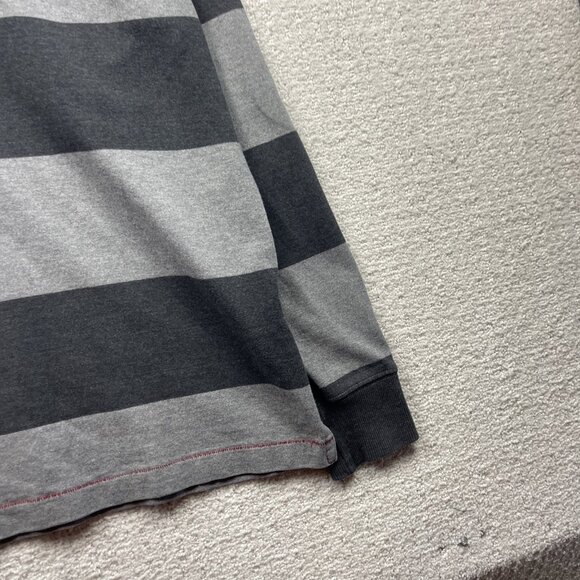 Gant Rugby Polo Long sleeve Shirt Mens XL Grey Striped Preppy 90s Dark Academia - Picture 4 of 14